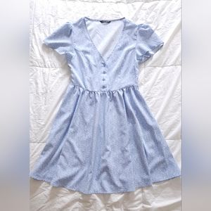 light blue floral dress